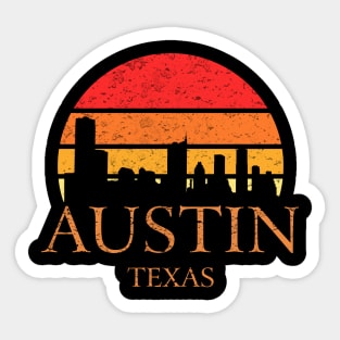 Vintage sunset Austin Texas Sticker